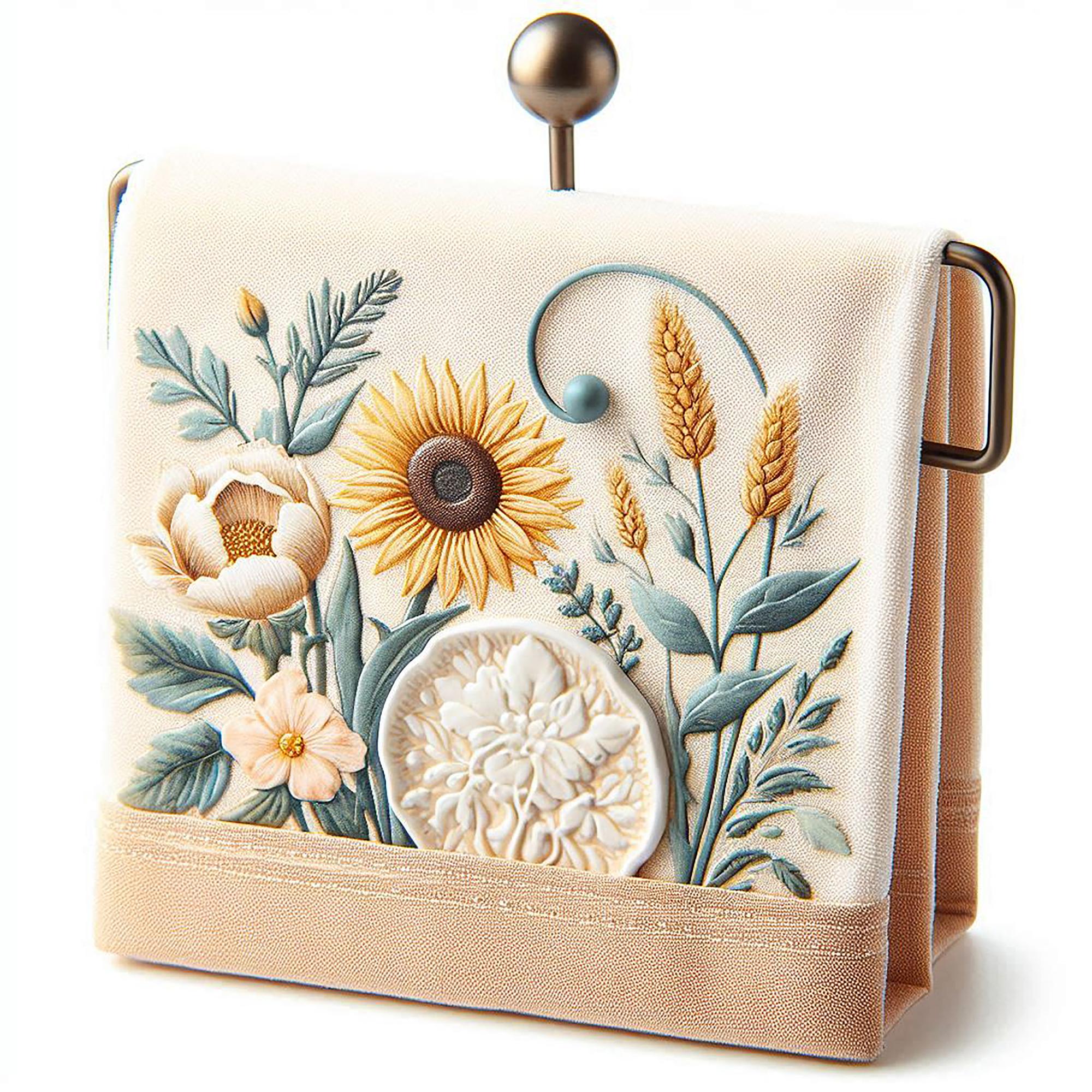 Borsa ricamata con motivi floreali moderni